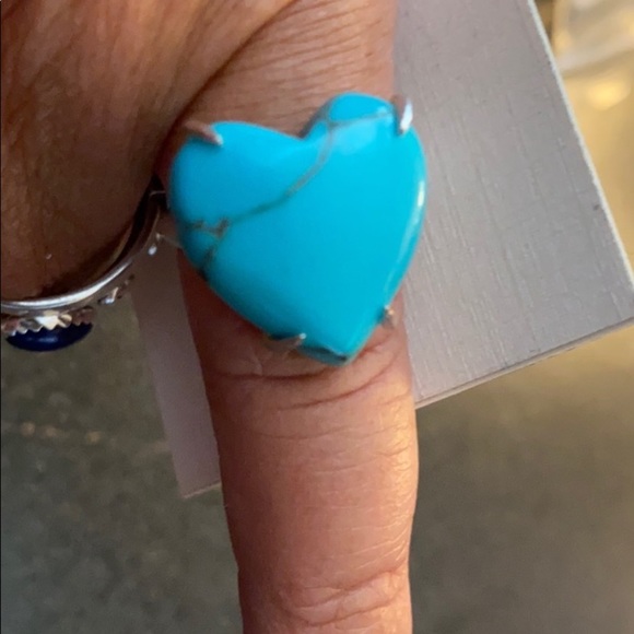 NEW turquoise heart statement ring - Picture 7 of 10
